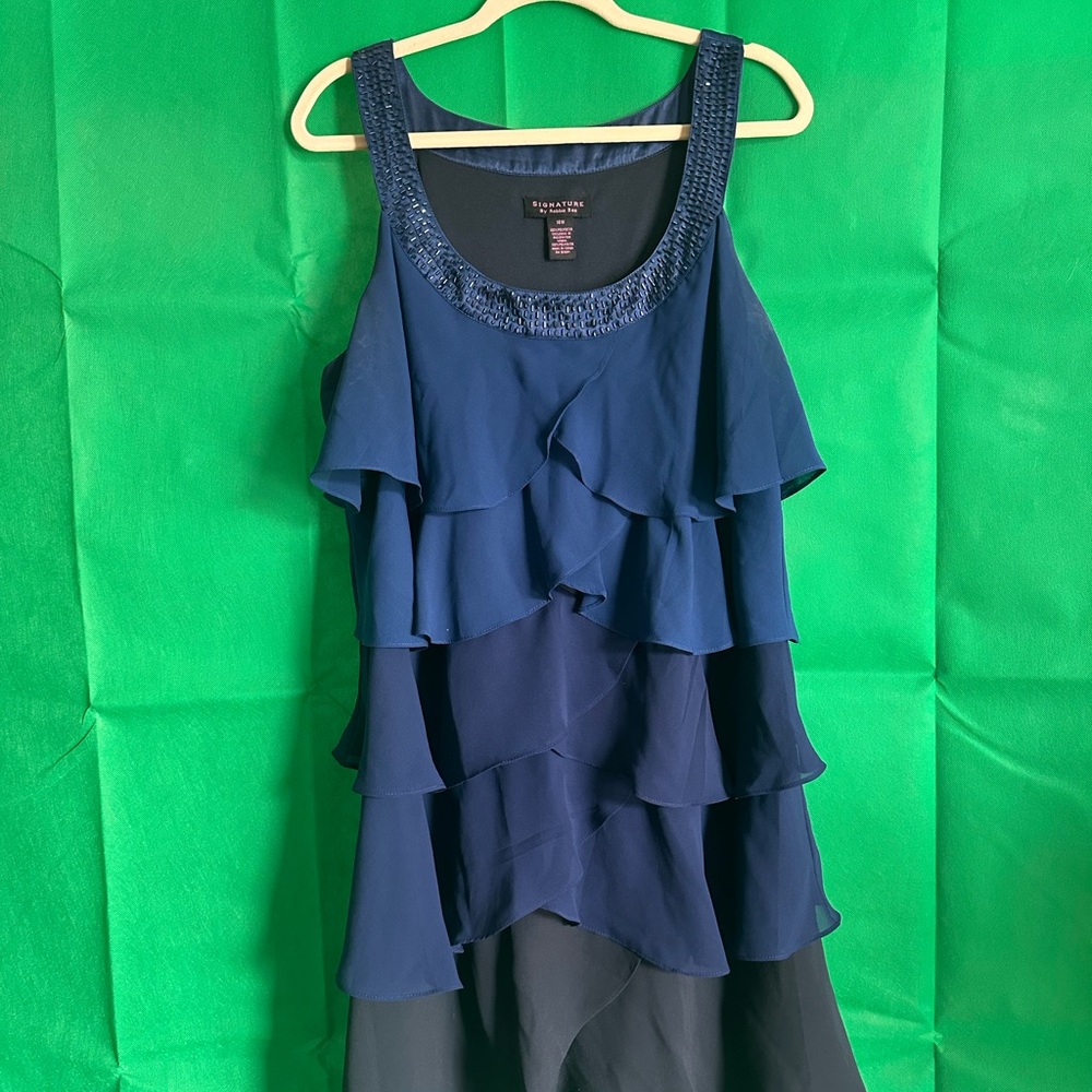 Carmen’s Party Dress Series - Navy Blue Layered Sleeveless Top